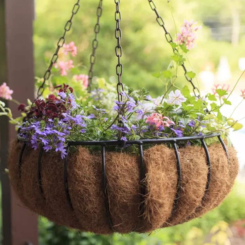 Ayybf Coco Liner,24x39.4 inch Wall Basket Planter Liner, Coco Liner Roll Hanging Basket Pad Garden Plants Wall Planter Flowerpot Basket Coco Fiber, Durable Coconut Husk for Planting - Image 4